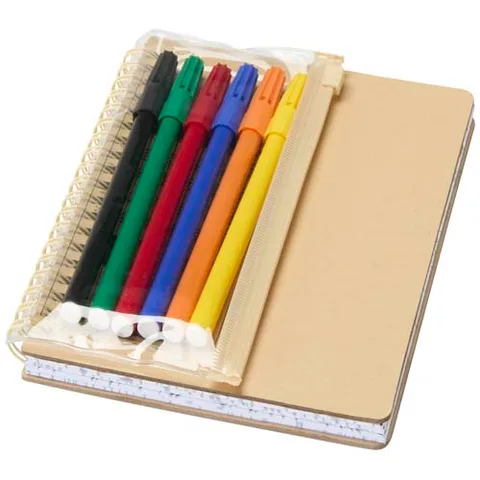 Squiggle B6 hard cover notebook and markers set