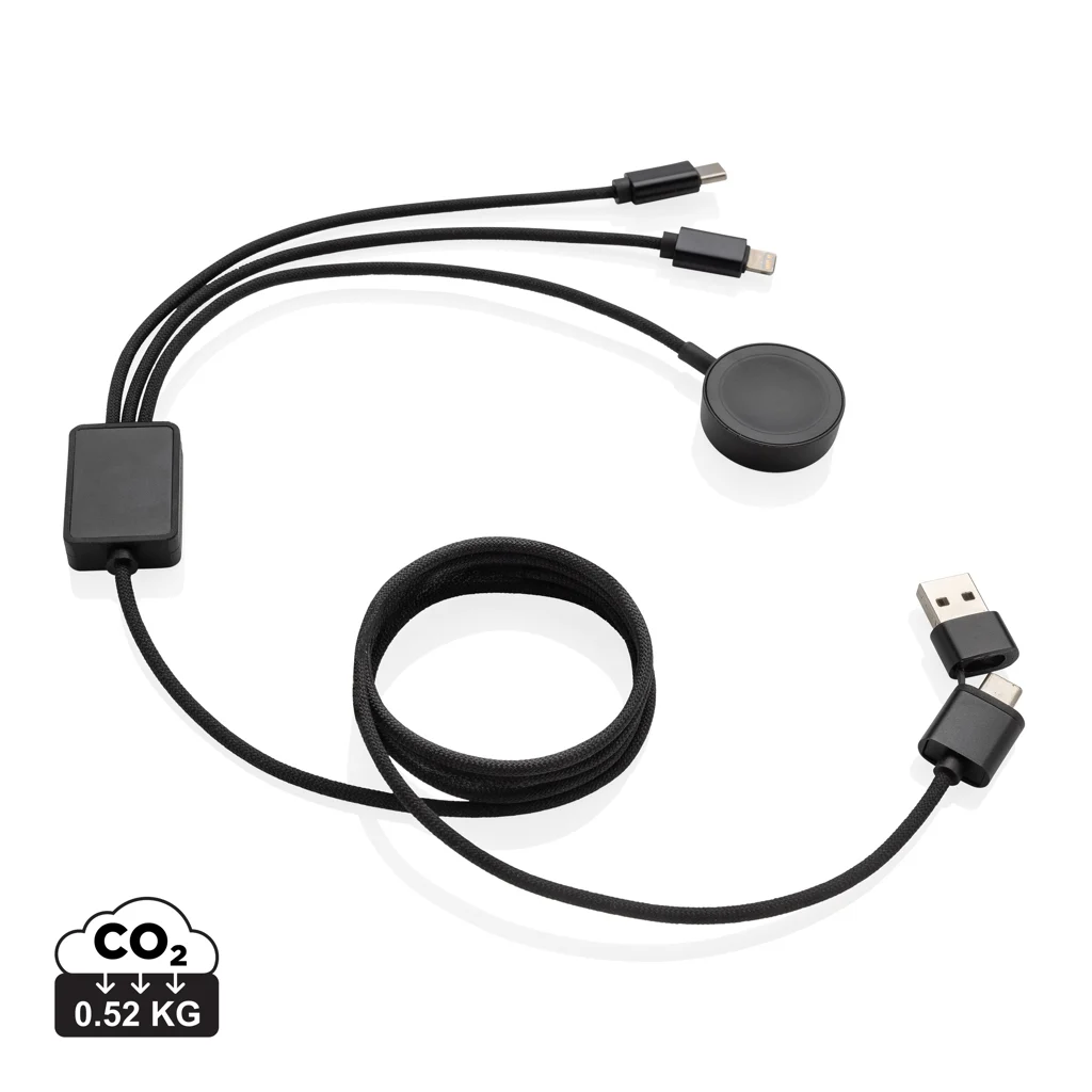 Terra RCS rPET 6-i-1 60W laddkabel med klockladdare