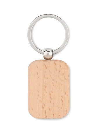 Rectangular wooden key ring