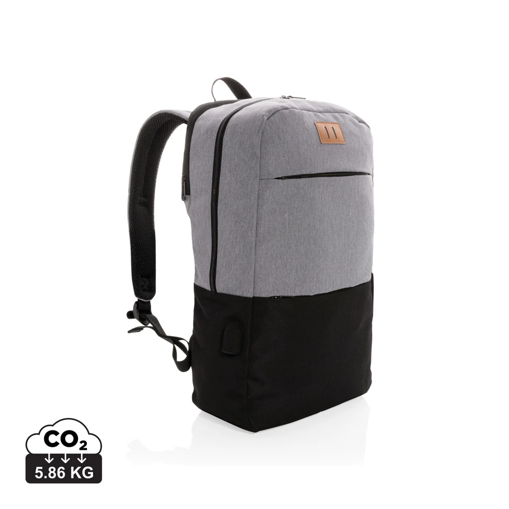 Modern 15.6" laptopryggsäck med USB och RFID, PVC-fri