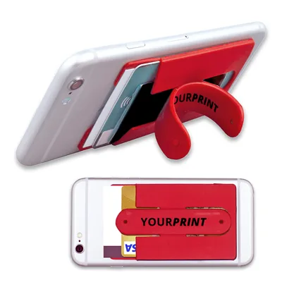 Silicone phone pocket with snap stand