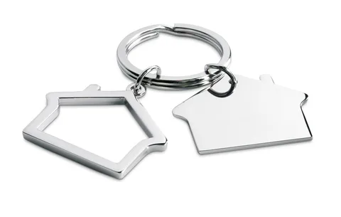 Metal key ring house shape