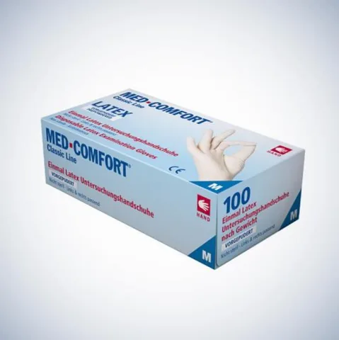 Disposable powdered latex gloves 100 pcs, white