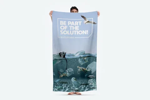 BottleTowel. Recycled towel made of Repreve material
