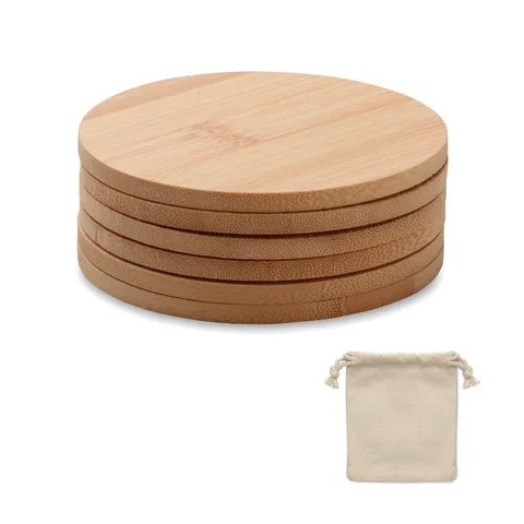 Set med 6 bambuunderlägg
