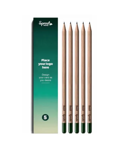 Sprout istutatavad pliiatsid, 5 tk karbis logoga