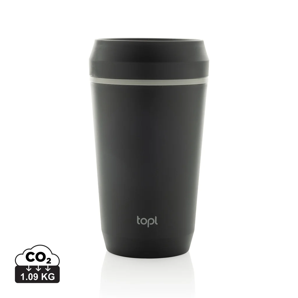 Topl termosmugg i återvunnen plast med patenterat 360-lock 354ml