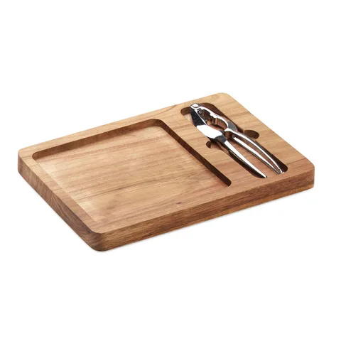 Acacia nut cracker set