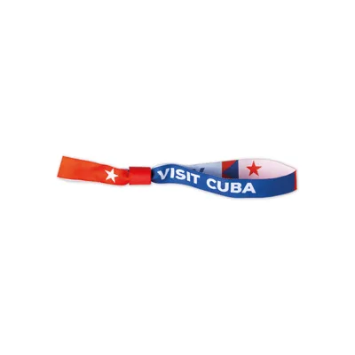 Polyester wristband with woven logo