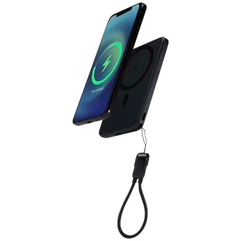 SMART 5000 mAh taaskasutatud plastist magnetiline akupank kaelapaelaga