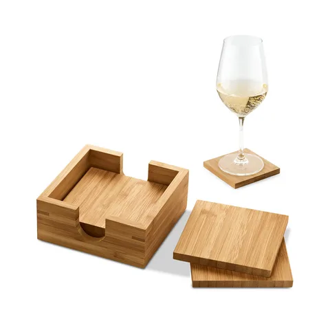 GAUTHIER. 4 klaasialuse komplekt bambusest