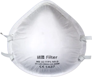 Certifierad partikelfiltrerande halvmask FFP1