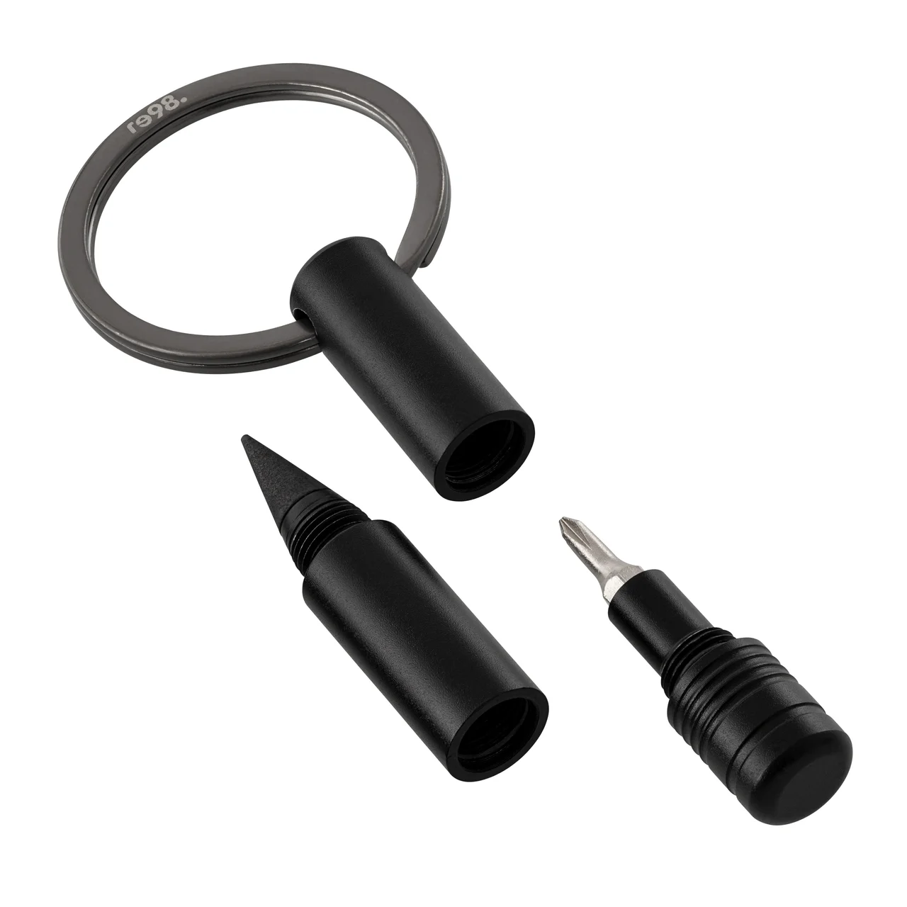 Key ring with endless pen and screwdriver