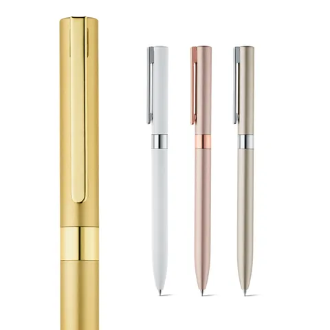 CLARE. Recycled aluminium (100% rAL) twist action ball pen with clip