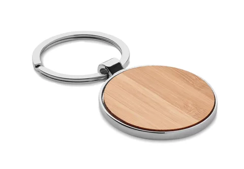 Round key ring metal bamboo