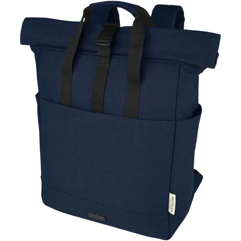 Joey 15" GRS Rolltop Laptop-Rucksack aus recyceltem Canvas 15 L