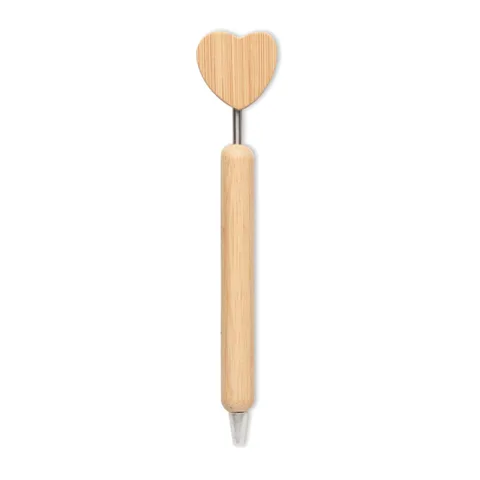 Bamboo heart ball pen