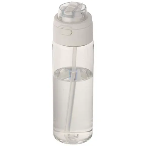 Theron 700 ml RCS recycled plastic water bottle with dual function lid and flip straw