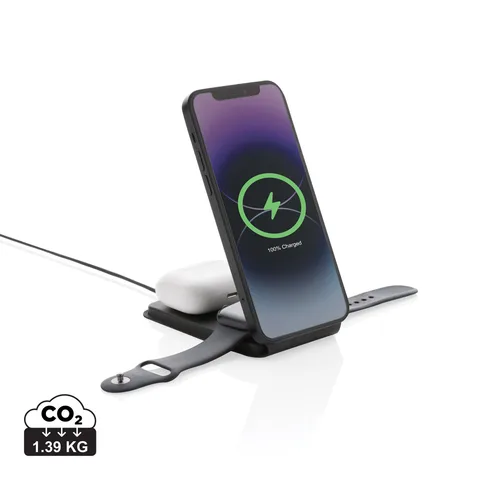 Swiss Peak RCS rePU 15W 3-in-1 magneettinen langaton laturi