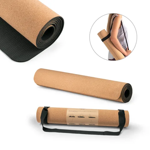 GERES. Träningsmatta för yoga tillverkad av kork och TPE. Upp till 3.7 mm tjock