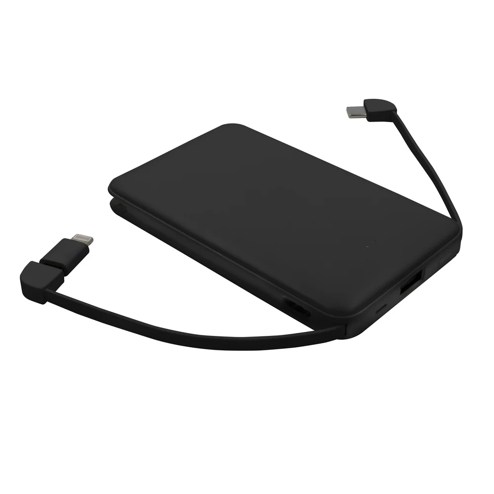 Powerbank 5000 mAh med integrerade kablar och adapter Presley