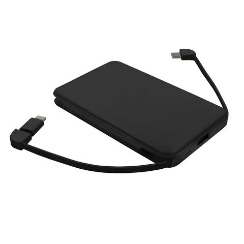 Powerbank 5000 mAh med integrerade kablar och adapter Presley