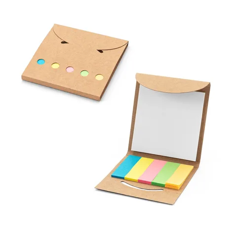 AINSLEY. Büroset 2-in-1- aus 100 % Recyclingpapier mit 6 Haftnotizblöcken