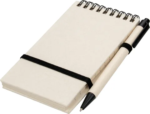 A6 lined notebook made from milk carton with AUSTIN pen