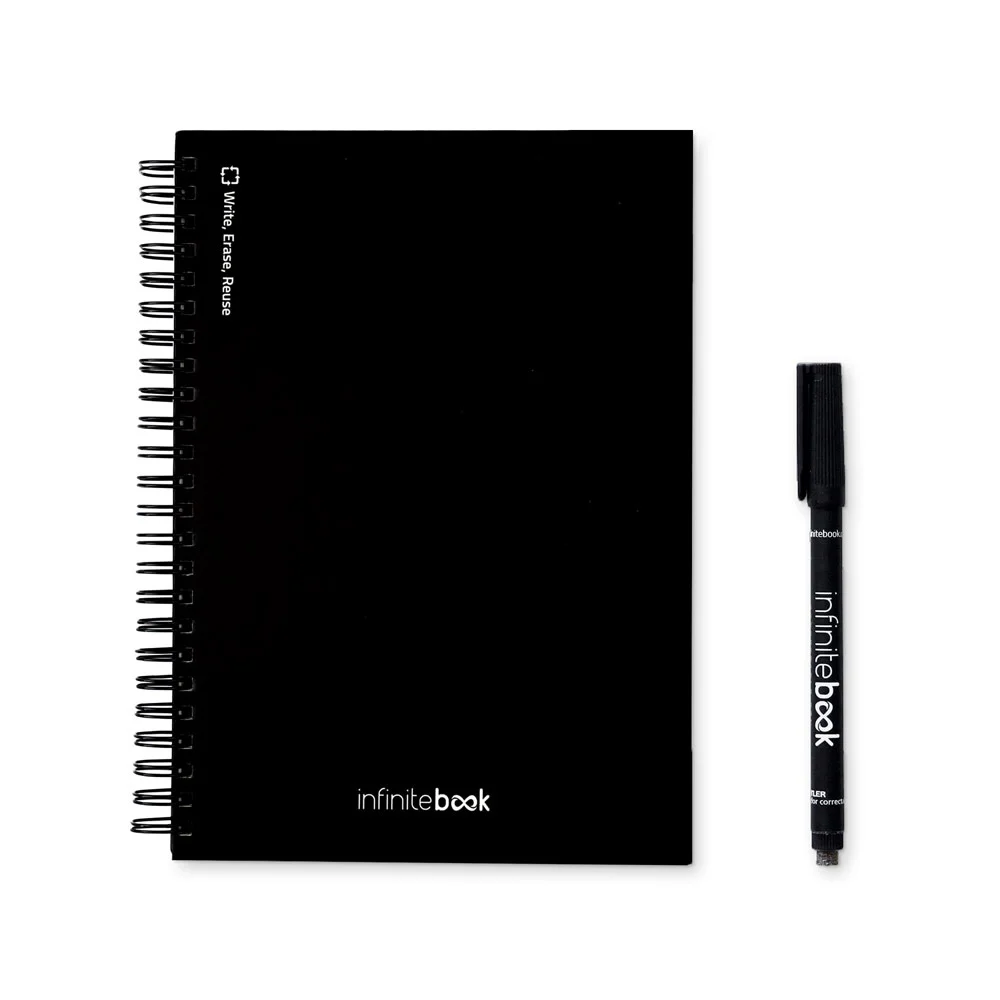 STARTER KIT INFINITEBOOK A5. Setet innehåller en "infinite", rengöringskit, markör och markörhållare