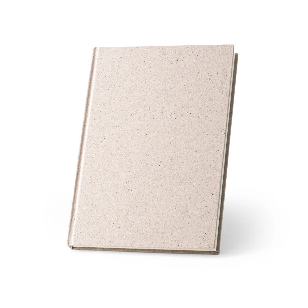 ORGANIC RIGID. A5 anteckningsblock med hårt omslag tillverkat av ekologiskt elefantmaterial (80%)