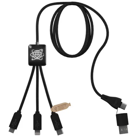 SCX.design C45 5-in-1-RPET-Ladekabel mit Datenübertragung
