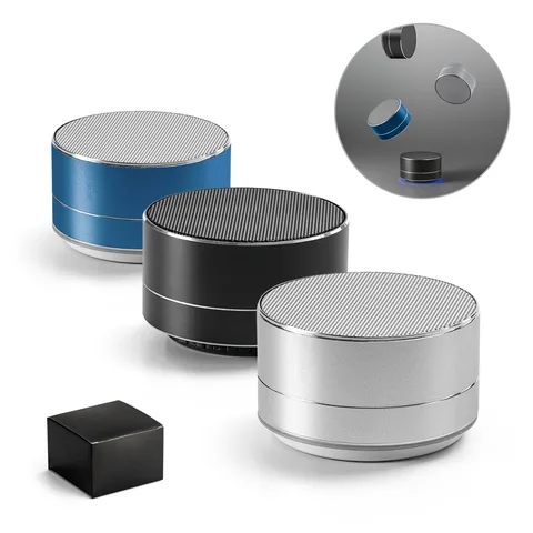 FLOREY. Portable 3W speaker with 4h battery life in recycled aluminium (100% rAL) and recycled ABS (100% rABS)