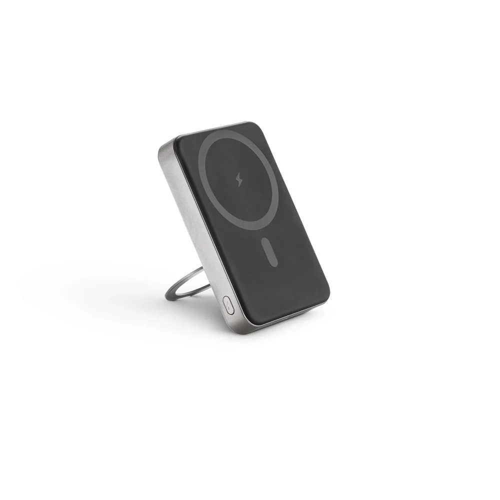 WARSHEL 10. 10 000 mAh magnetisk powerbank med 15 W supersnabb trådlös laddare i återvunnen ABS (100 % rABS) med stativ