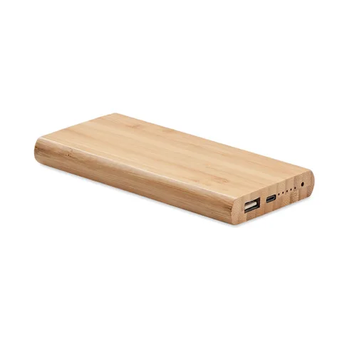 Bambusest akupank 6000 mAh juhtmevaba laadijaga