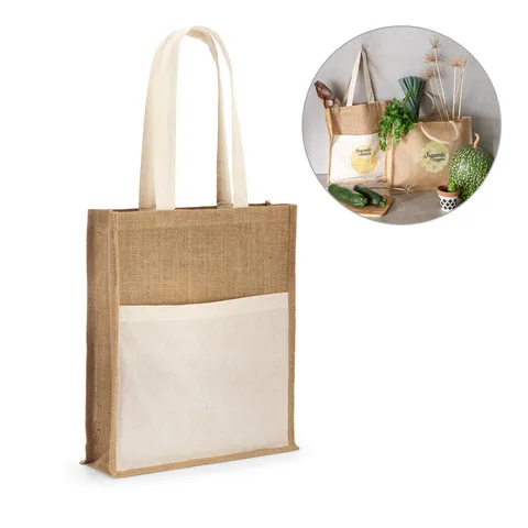 BRAGA. Jutepåse (240 g/m²) och ficka i 100% bomull (140 g/m²)