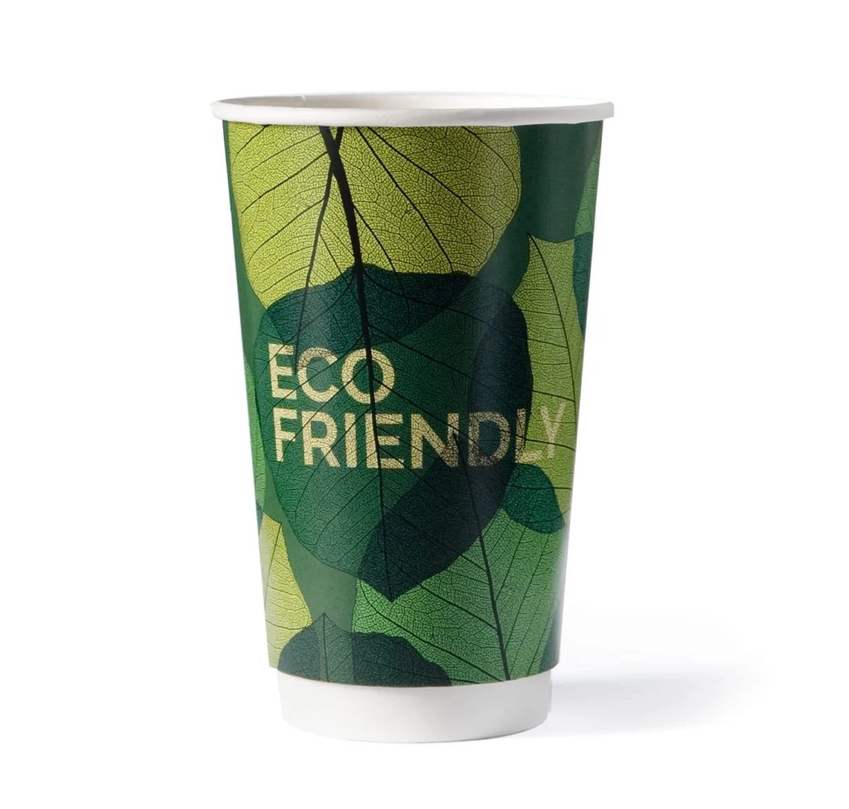 Biologiskt nedbrytbar värmeisolerad pappersmugg 400 ml / 16 oz