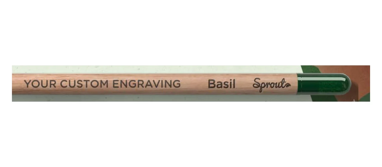 Sprout plantable mini pencil with logo, 110 mm