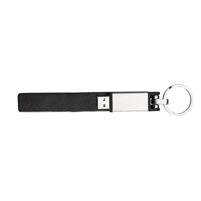 Metall-USB-Stick mit Schlüsselring, Lederhülle und Magnetverschluss 1-32 GB