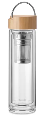 Topeltseinaga klaasist veepudel 400 ml