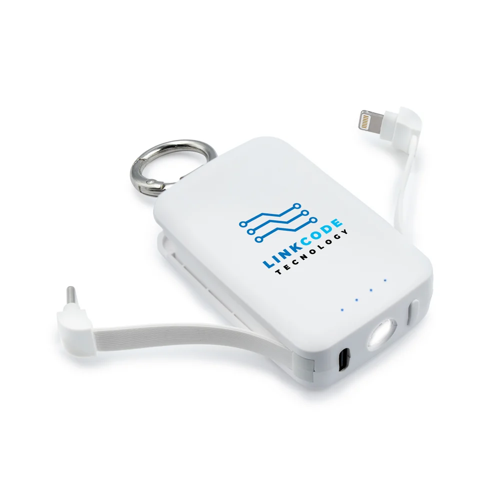 Powerbank 4000 mAh med karbinhake och 1W-lampa Dimetrice