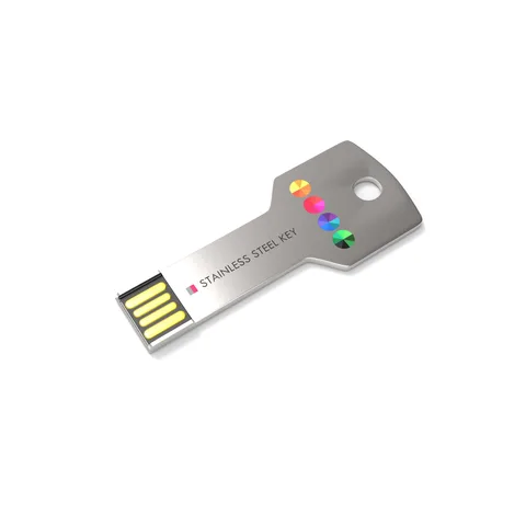 USB-Stick aus Edelstahl in Schlüsselform