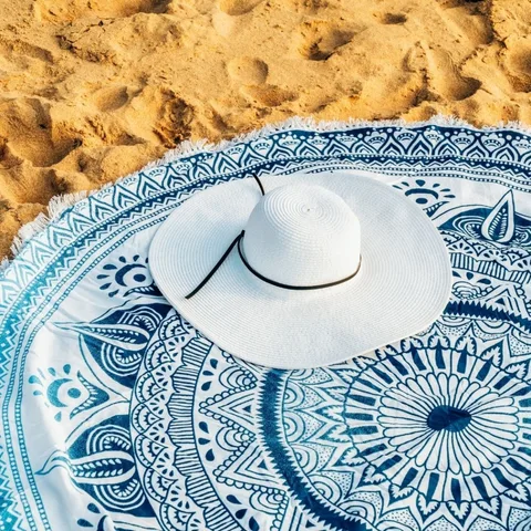 Circular printed beach towels OEKO-TEX