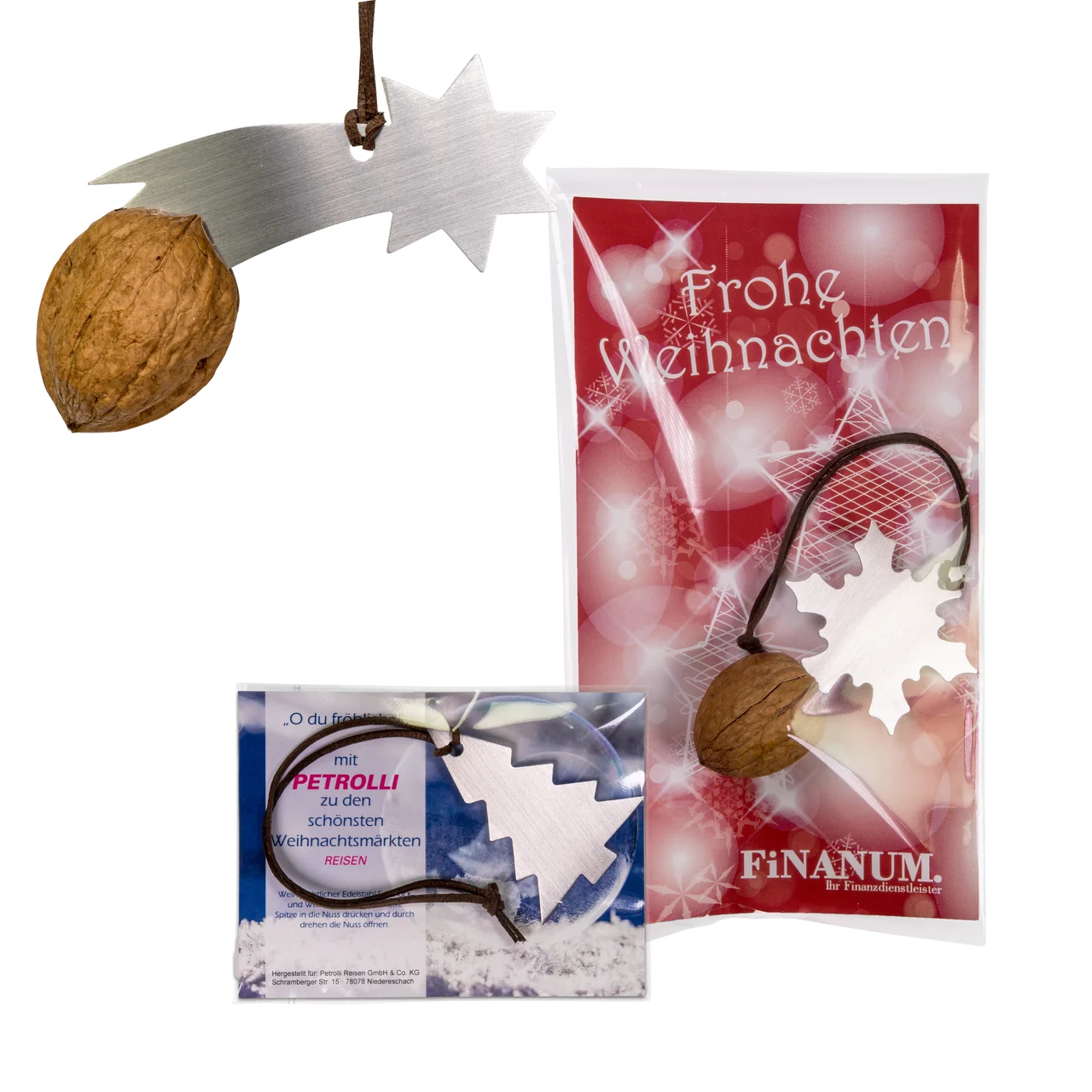 Nötknäppare och juldekoration i rostfritt stål