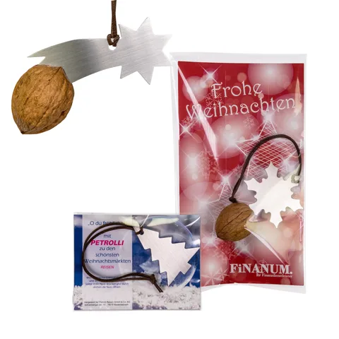 Nötknäppare och juldekoration i rostfritt stål