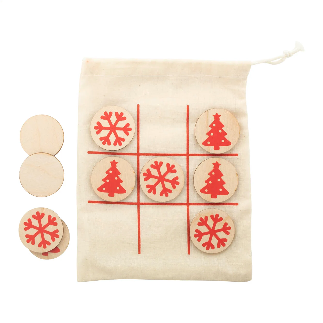 OXO jul-luffarschack med snöflingor och julgranar