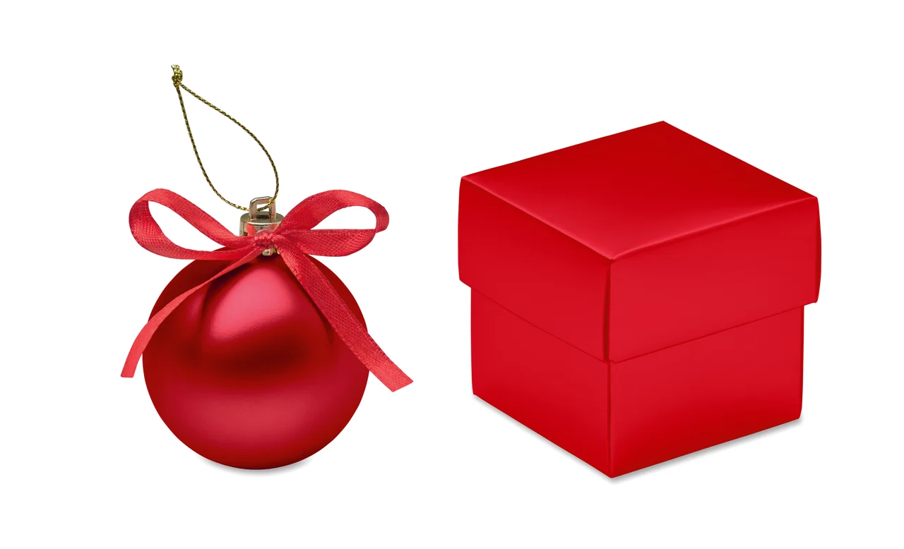 Julgranskulor i presentask