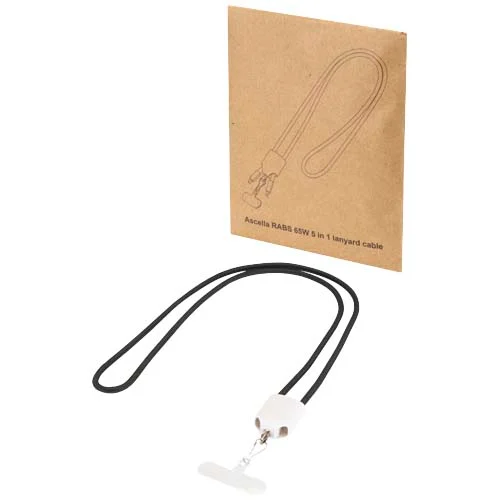 Ion 65W 5-in-1 taaskasutatud plastist kaelapaelaga laadimiskaabel