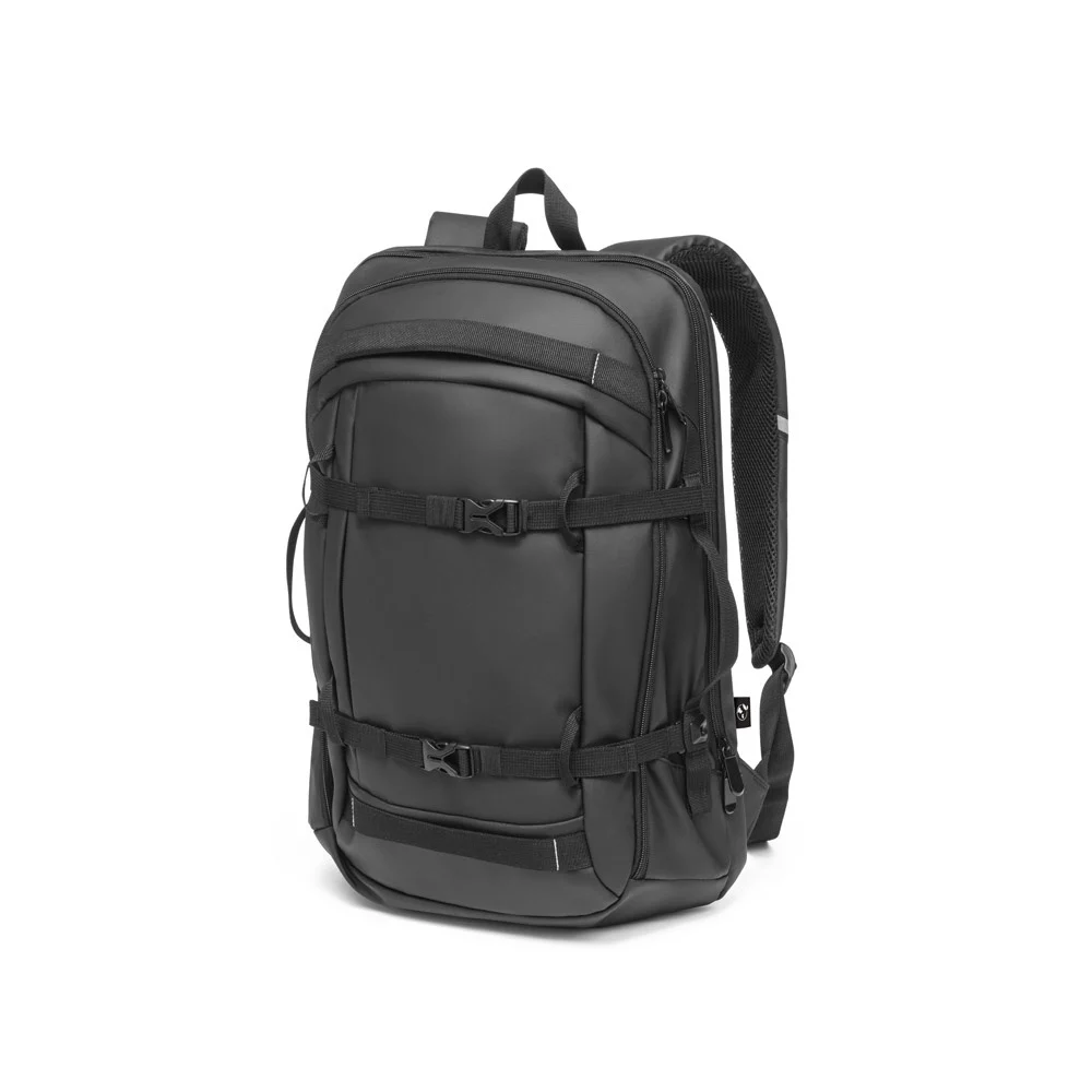 KAMPALA. Laptopryggsäck i 900D, återvunnen polyester med hög densitet, med vattenavvisande beläggning och foder av 210D återvunnen polyester 17'3"