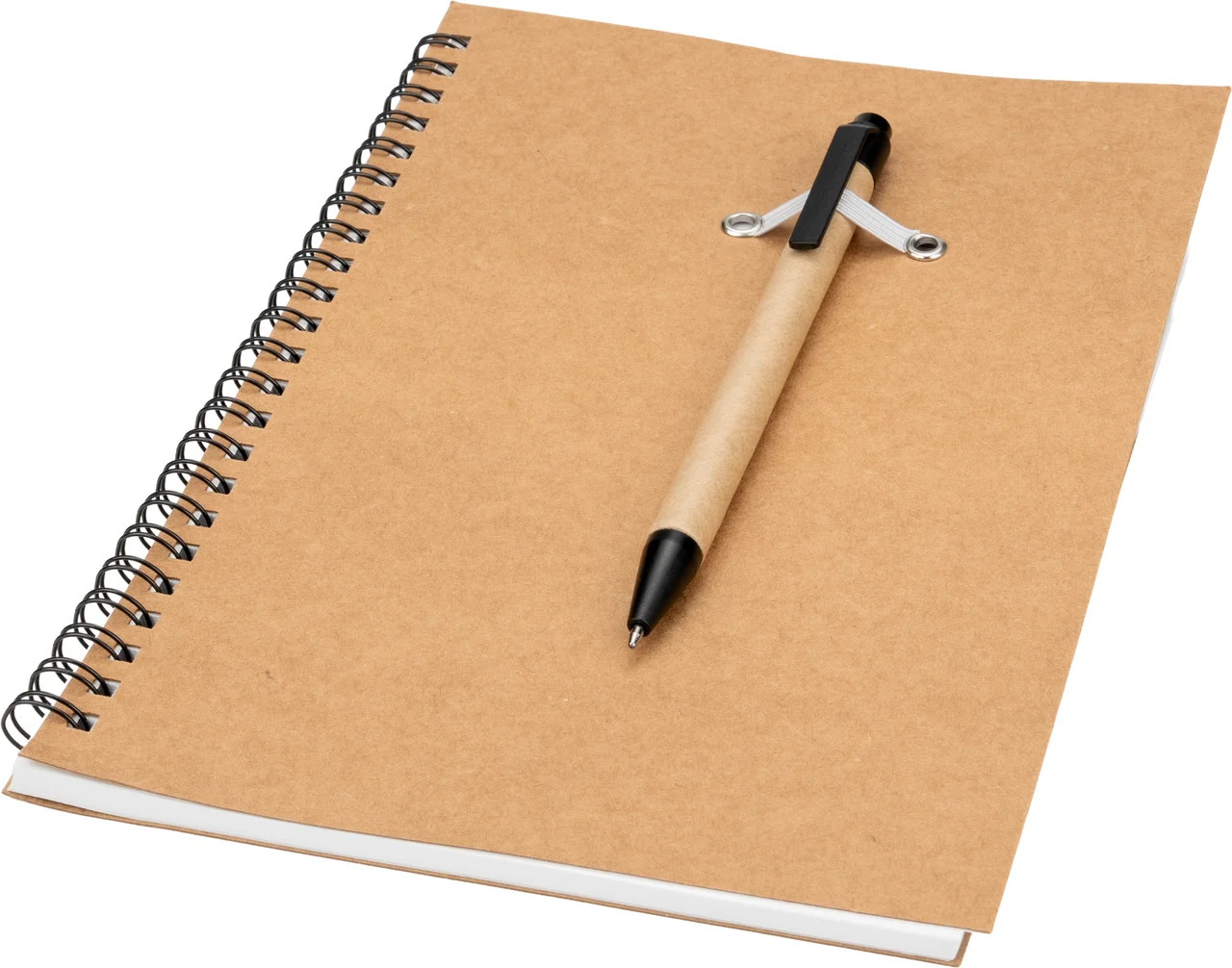 A5 lined notebook with pen made of recycled cardboard KENTWOOD