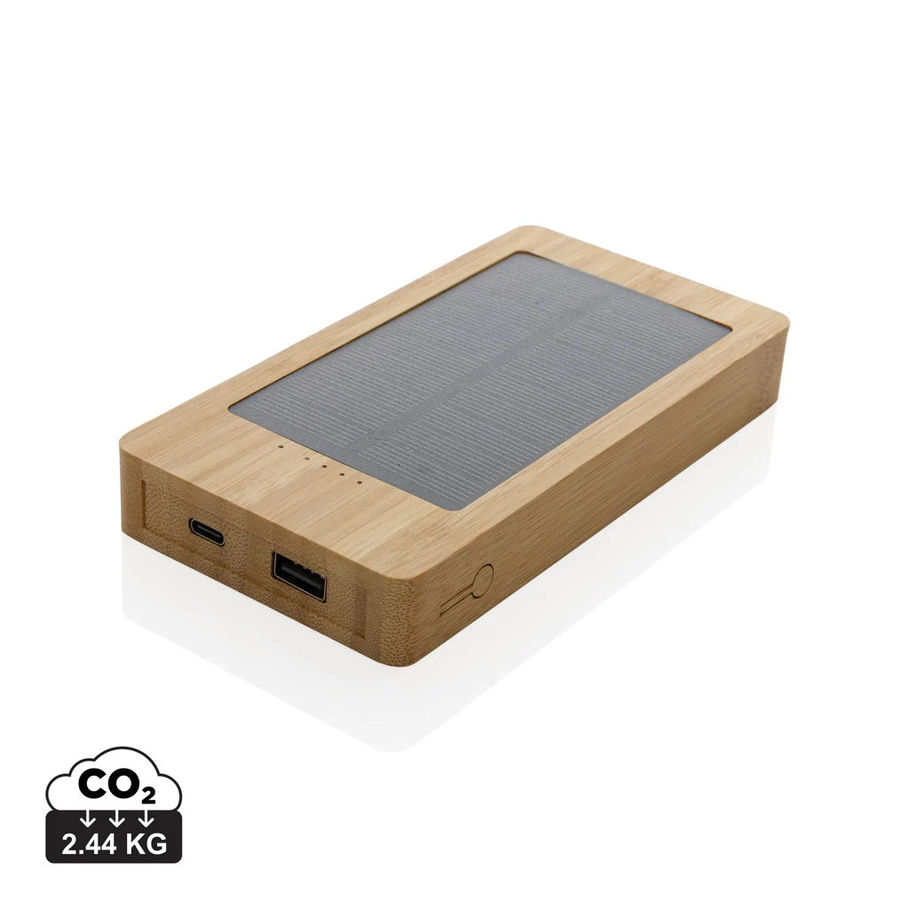 Sunwick 10.000 mAh solcellspowerbank i bambu